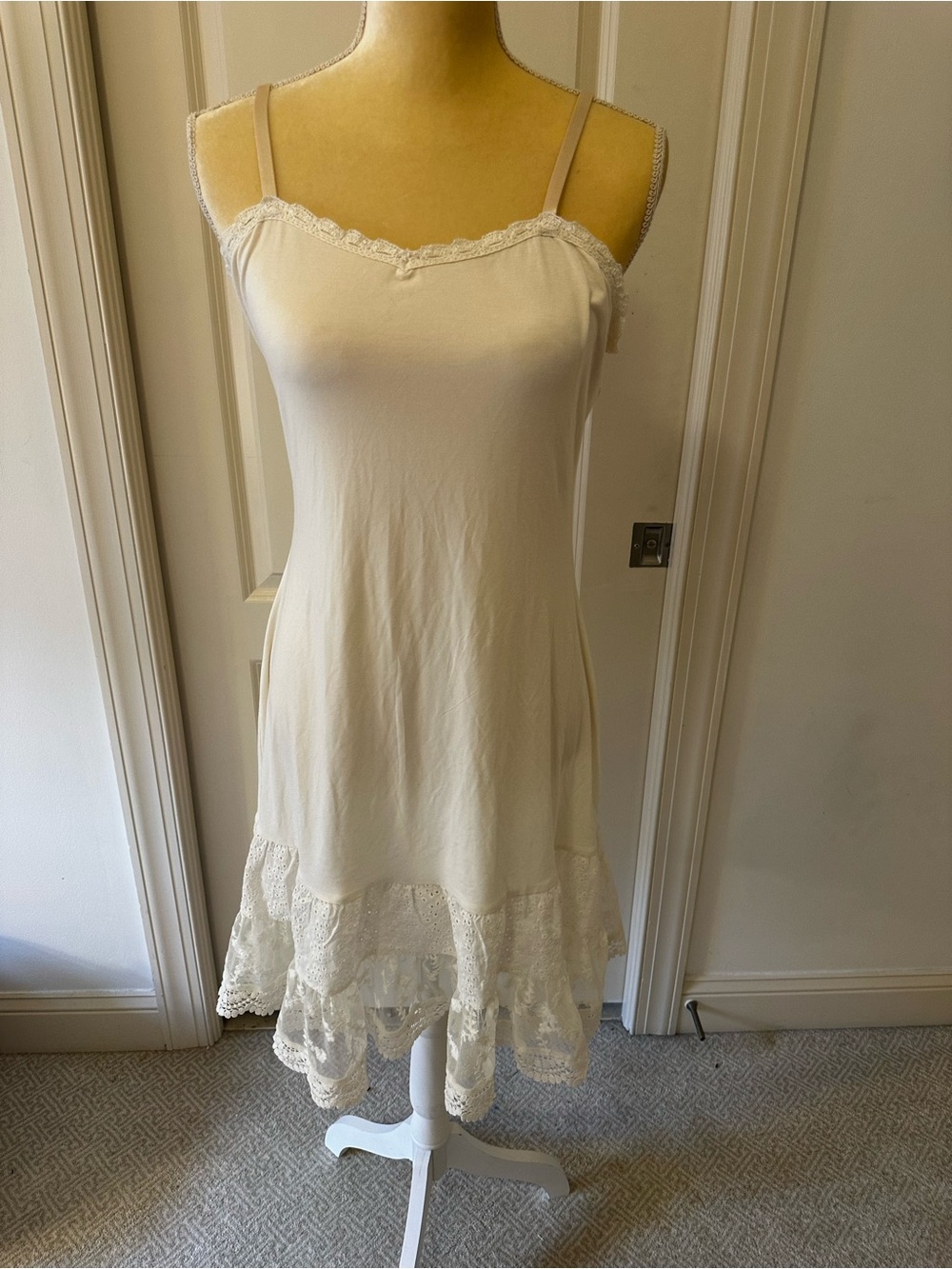 Matilda Jane Lace-Trim Slip Dress in Cream Camisole Large NWT